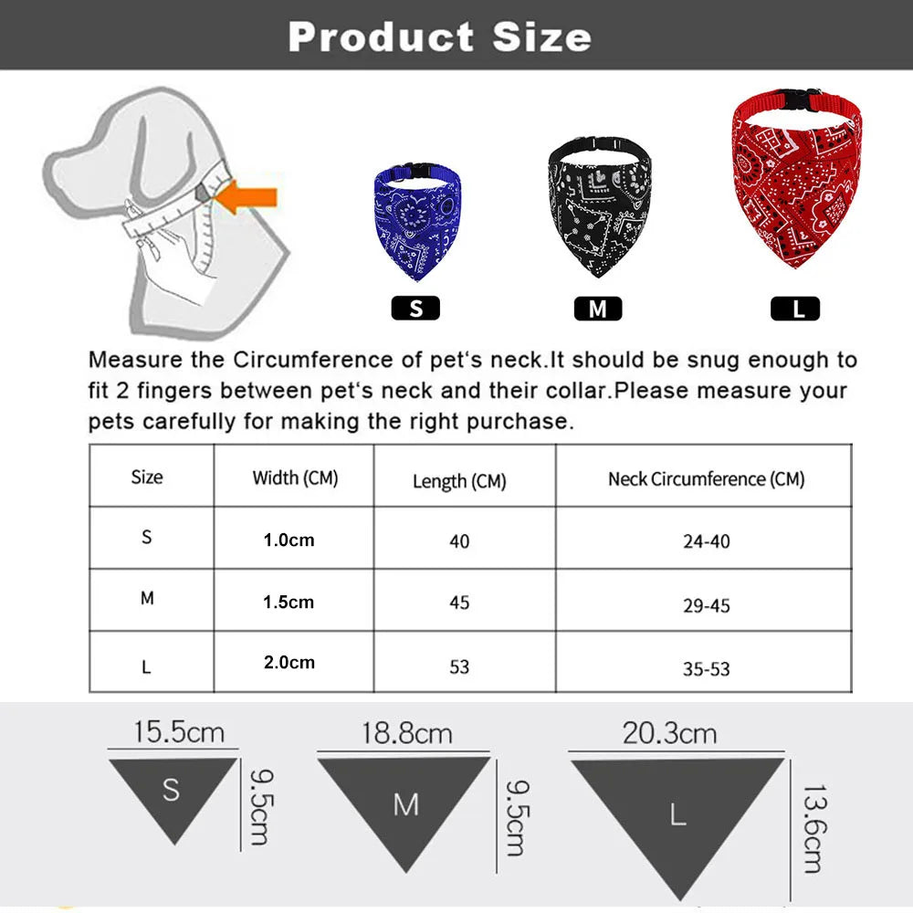 Adjustable Pet Bandana Collar Scarf